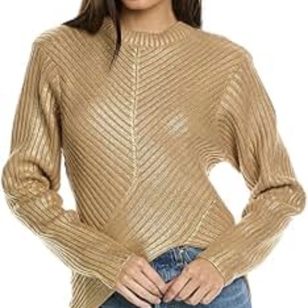 Hudson Jeans Gold Cowl Neck Sweater Size Small
